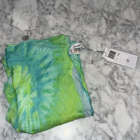 Peixoto Vibrant Green/Blue Tie-Dye Bikini Set with NWT Sarong - Picture 10 of 10
